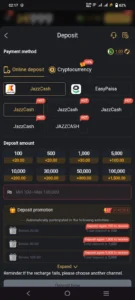 m 999 deposit page